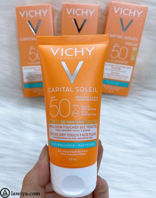 کرم ضد آفتاب رنگی ویشی BB برای پوست حساس اصل Vichy Capital Soleil Bb Dry Touch spf 503