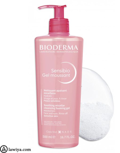 ژل فوم سنسبیو بایودرما برای پوست های حساس و خشک اصل فرانسه Bioderma sensibio gel moussant cleansing foam حجم 500 میل6