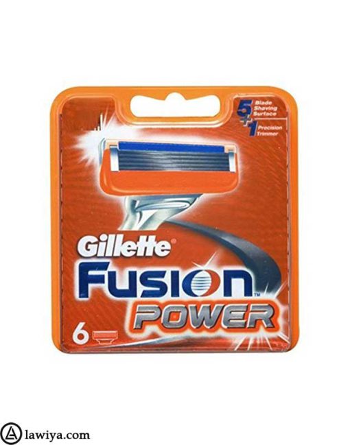 تیغ یدک ژیلت مدل فیوژن پاور اصل آلمان بسته 6 عددی | Gillette Fusion Power shaving Razor
