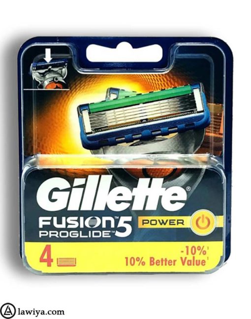 تیغ یدک ژیلت مدل فیوژن 5 پروگلاید پاور بسته 4 عددی اصل Gillette Fusion 5 ProGlide Power