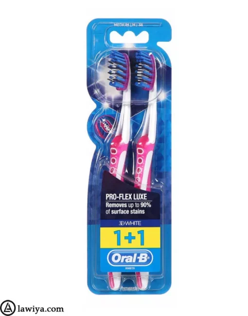 مسواک دوقلو اورال بی سری Pro Flex مدل 3D White Luxe اصل _ Oral B twin toothbrush 3D White Luxe Pro Flex