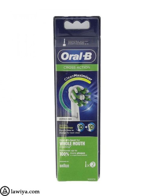 یدک مسواک برقی اورال بی مدل کراس اکشن اصل آلمان بسته 2 عددی - Oral B cross action Heads brush pack of 2