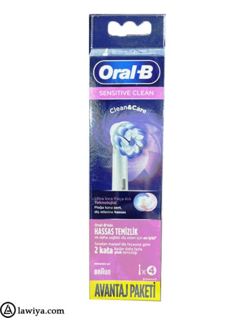 یدک مسواک برقی اورال بی اصل آلمان مدل sensitive clean بسته 4 عددی - Oral B sensitive clean Heads brush pack of 4