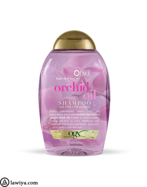 شامپو روغن ارکیده او جی ایکس اصل امریکا-fade-defying orchid oil shampoo-OGX-lawia- 1