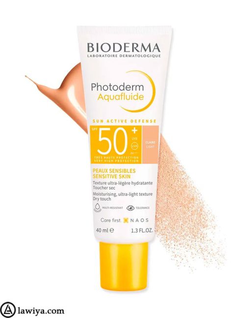 کرم ضد آفتاب آکوافلوید بایودرما فوتودرم SPF+50 رنگ روشن اصل فرانسه - Bioderma Photoderm Aquafluide Sunscreen SPF 50+ Claire - Sun Active Defense 40ml