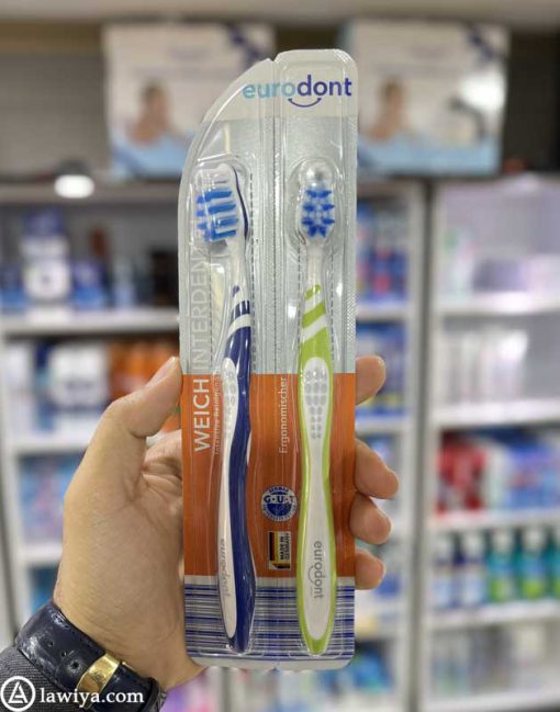 مسواک یورودونت سری بین دندانی بسته دو عددی اصل آلمان - Toothbrush eurodont weich interdental