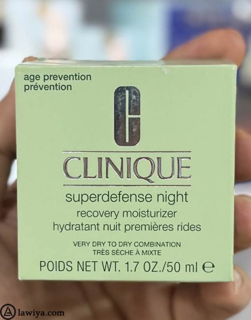 کرم شب جوانساز و آبرسان کلینیک اصل آمریکا 50 میل - clinique superdefense night recovery moisturizer 50ml