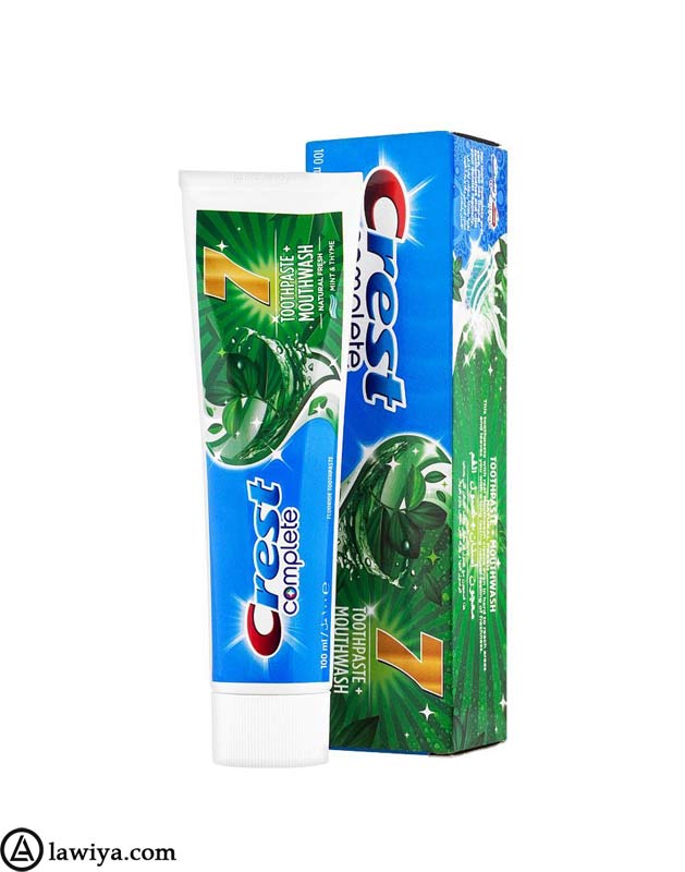 خمیر دندان کرست هفت نعناع و آویشن 100 میل اصل آلمان - Crest Complete 7 Toothpaste Herbal Mouthwash