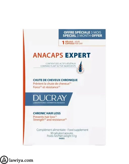 کپسول آناکپس اکسپرت دوکری 90 عددی اصل فرانسه - Ducray Anacaps Expert Chronic Hair Loss 90 capsules
