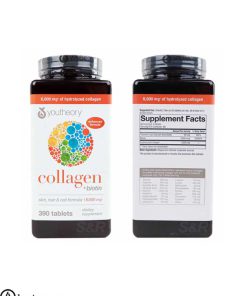 قرص کلاژن و بیوتین یوتئوری جوان ساز و تقویت کننده پوست و مو اصل آمریکا - youtheory collagen plus biotin 390-tablets