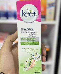کرم موبر ویت پوست خشک 100 میل اصل فرانسه - Veet Hair Removal Cream Silky Fresh Dry Skin 100ml