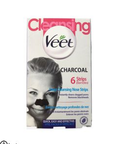 چسب‌ پاک کننده بینی ویت اصل فرانسه مدل Charcoal زغالی بسته 6عددی | Veet Deep Cleansing Nose Strips Charcoal