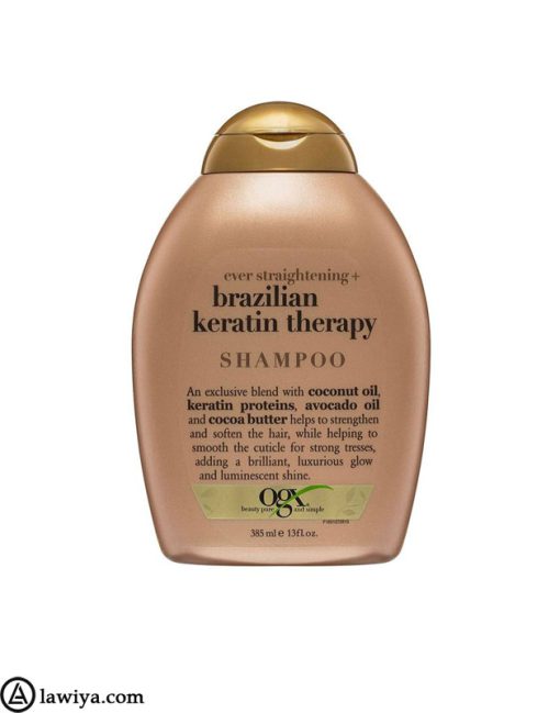 شامپو کراتین برزیلی او جی ایکس OGX حجم 385 میل|OGX Brazilian Keratin Smooth Shampoo
