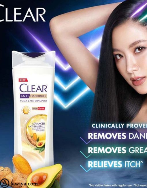 شامپو ضد شوره و ریزش کلیر اصل مخصوص بانوان حجم 300 میل|Clear Shampoo Advanced Anti-Hairfall